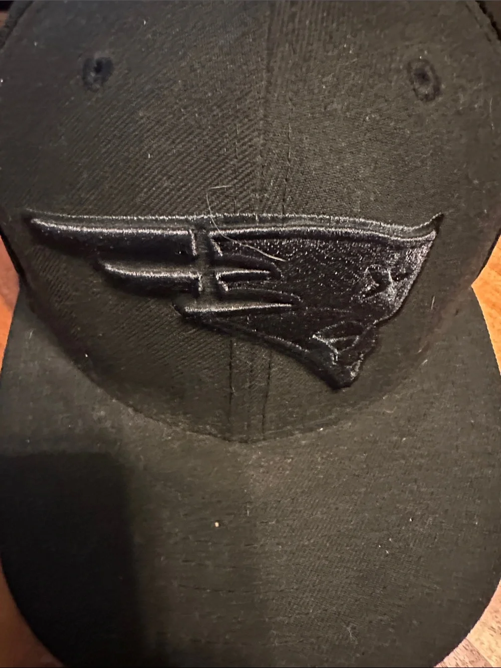 NFL New England Patriots Black Fitted Hat with Tonal Logo